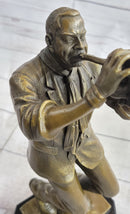 African American Jazz Trumpet Player Bronze Sculpture