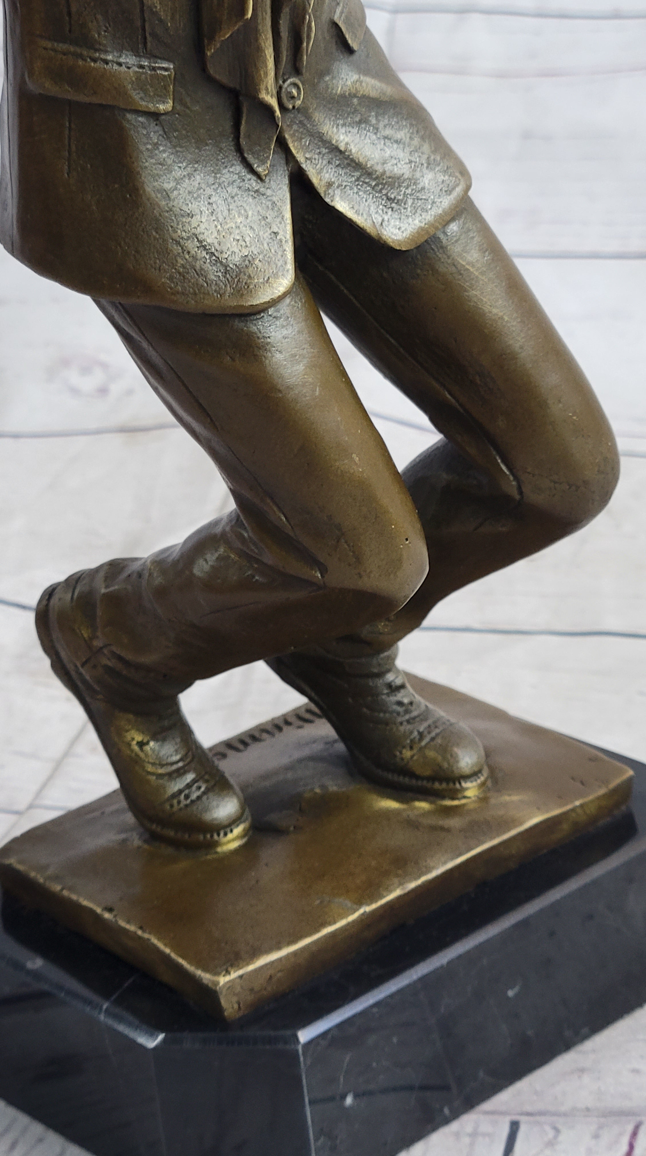 African American Jazz Trumpet Player Bronze Sculpture