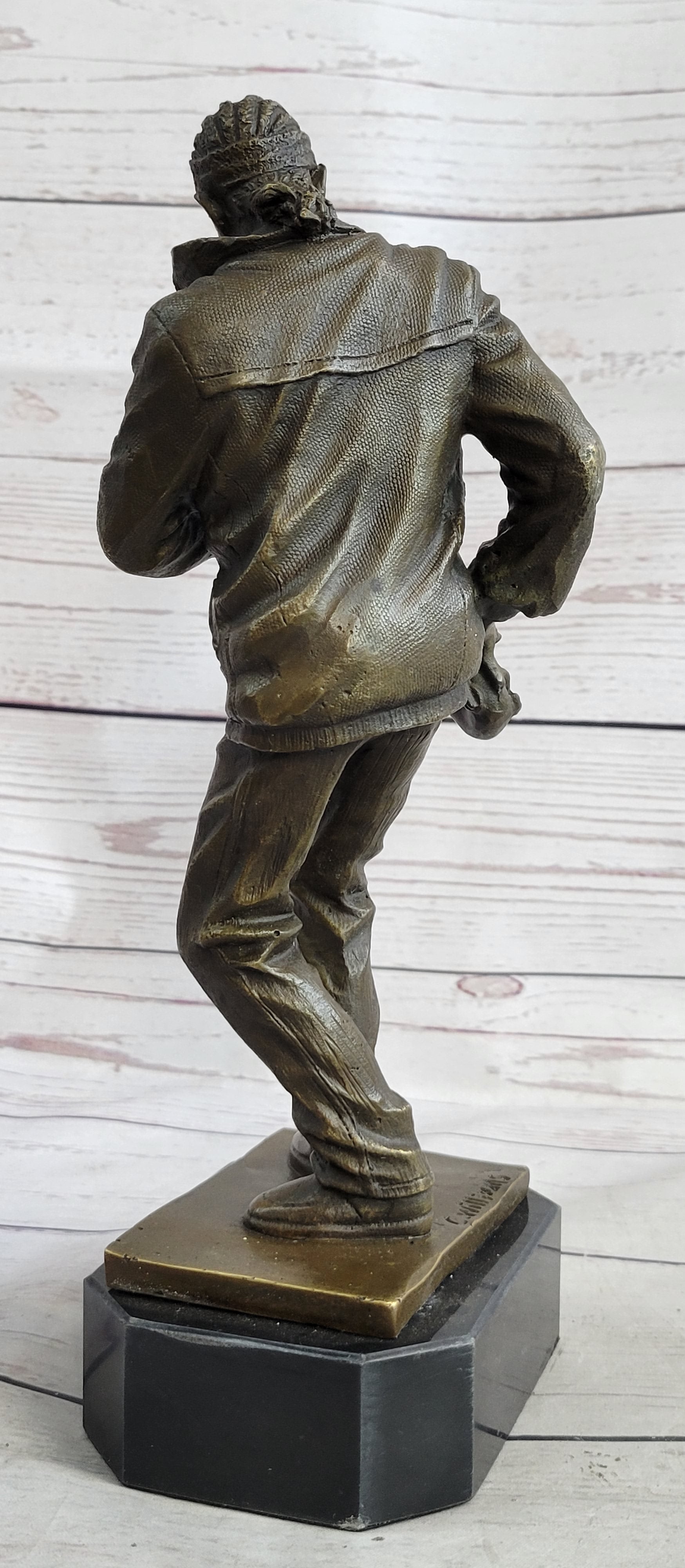 African American Black Saxophone Player Bronze Sculpture