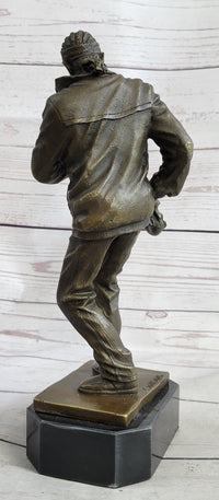 African American Black Saxophone Player Bronze Sculpture