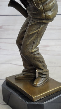 African American Black Saxophone Player Bronze Sculpture