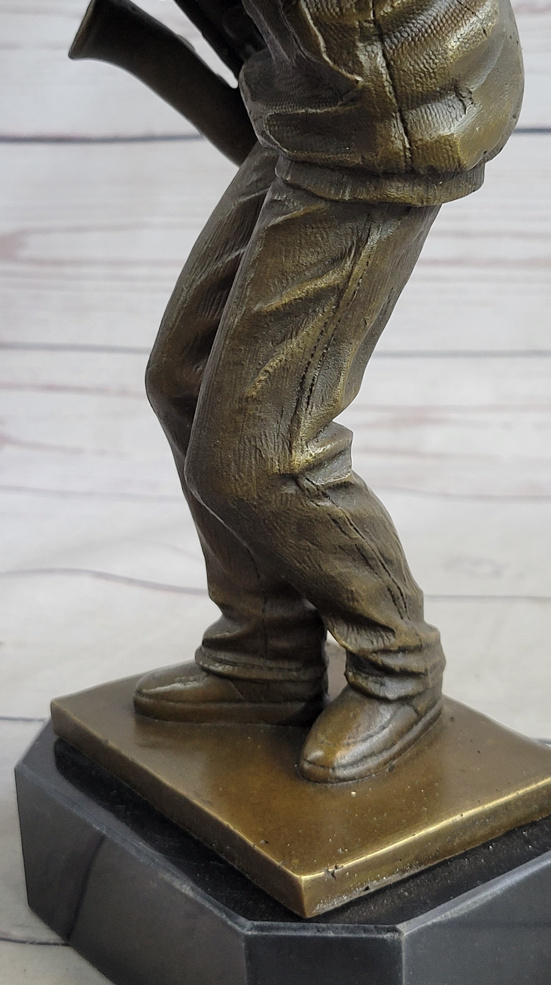 African American Black Saxophone Player Bronze Sculpture