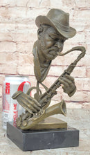 Signed Saxophone Player Salutes Jazz & Rhythm Bronze Sculpture