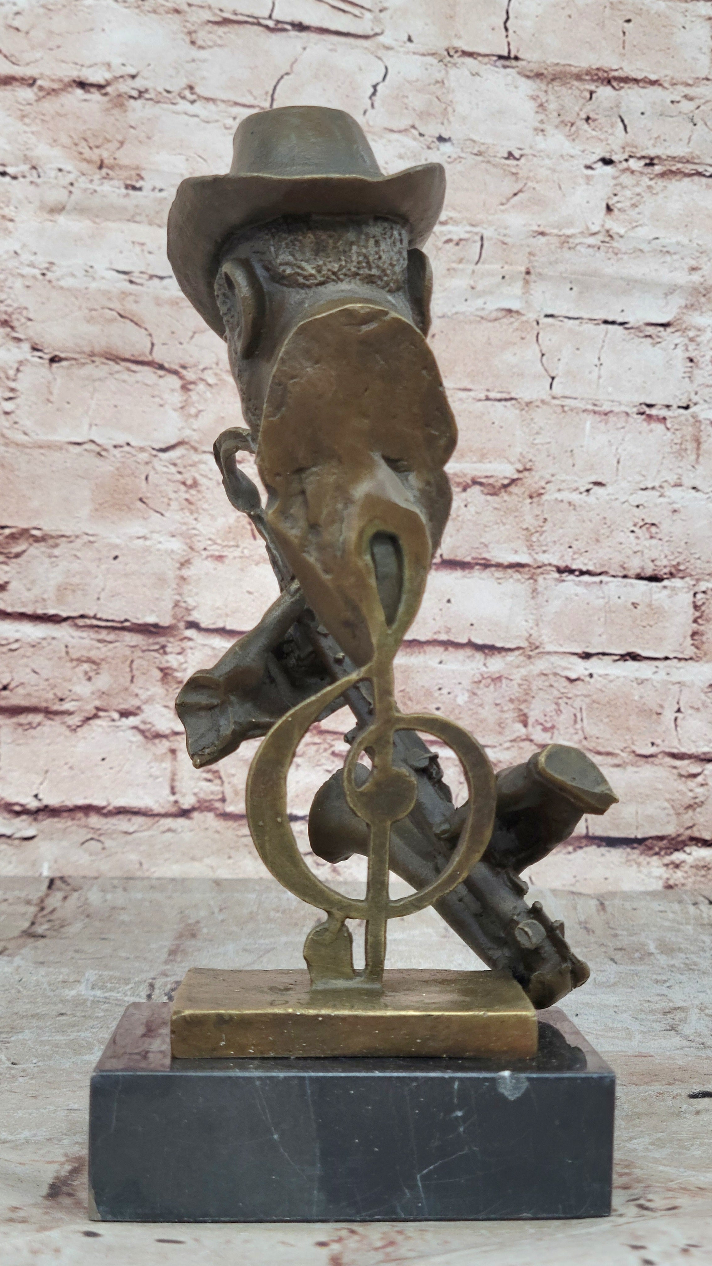 Signed Saxophone Player Salutes Jazz & Rhythm Bronze Sculpture