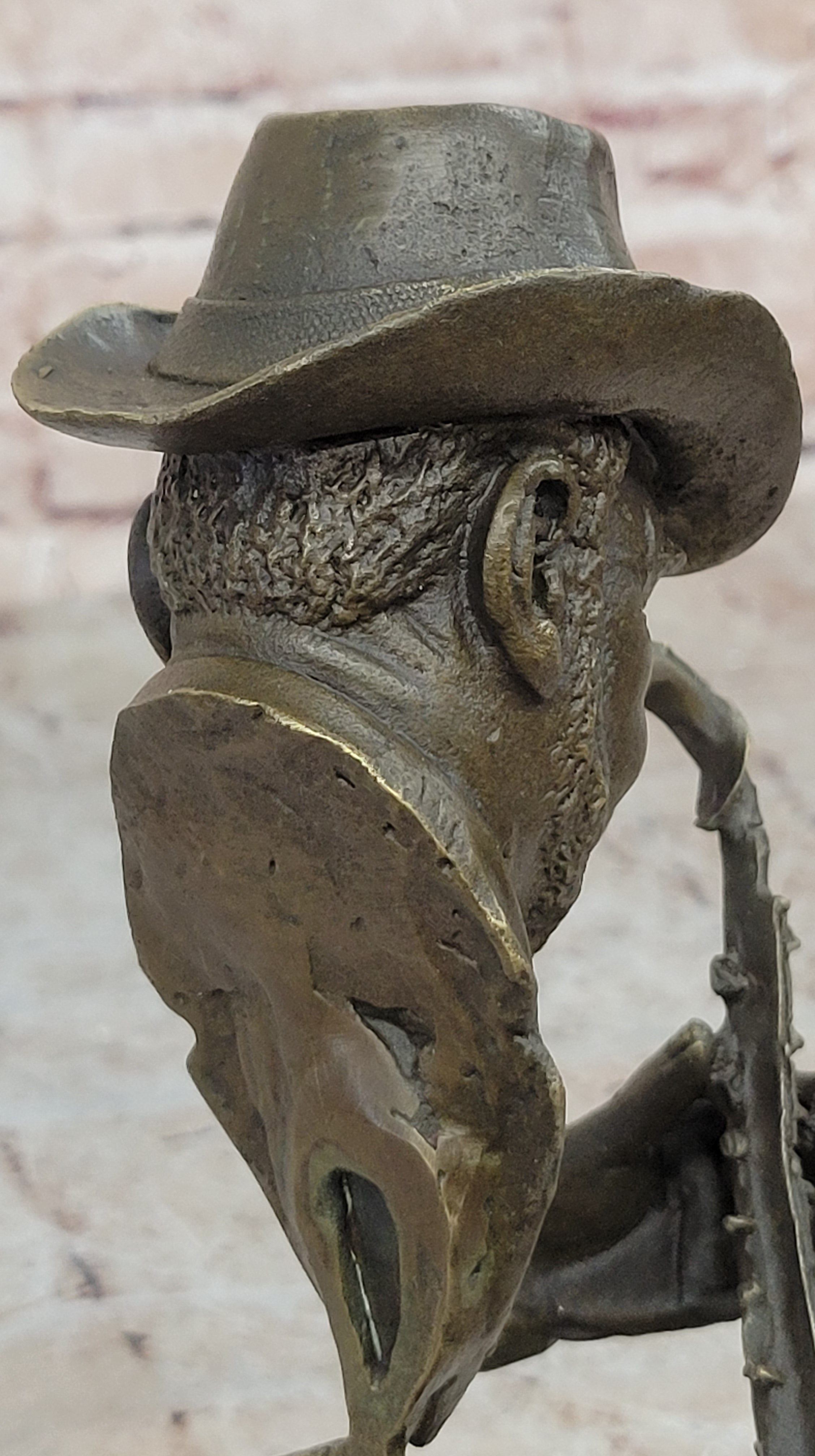 Signed Saxophone Player Salutes Jazz & Rhythm Bronze Sculpture