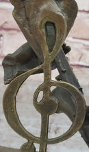Signed Saxophone Player Salutes Jazz & Rhythm Bronze Sculpture