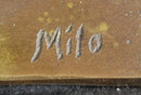 Signed Milo Abstract Man Playing Violin Bronze Bust Marble Base