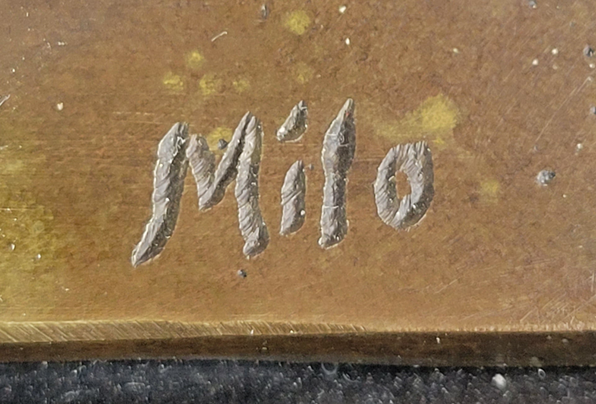 Signed Milo Abstract Man Playing Violin Bronze Bust Marble Base