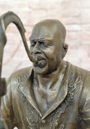 Black African American Saxophone Player Jazz Musician Bronze Marble