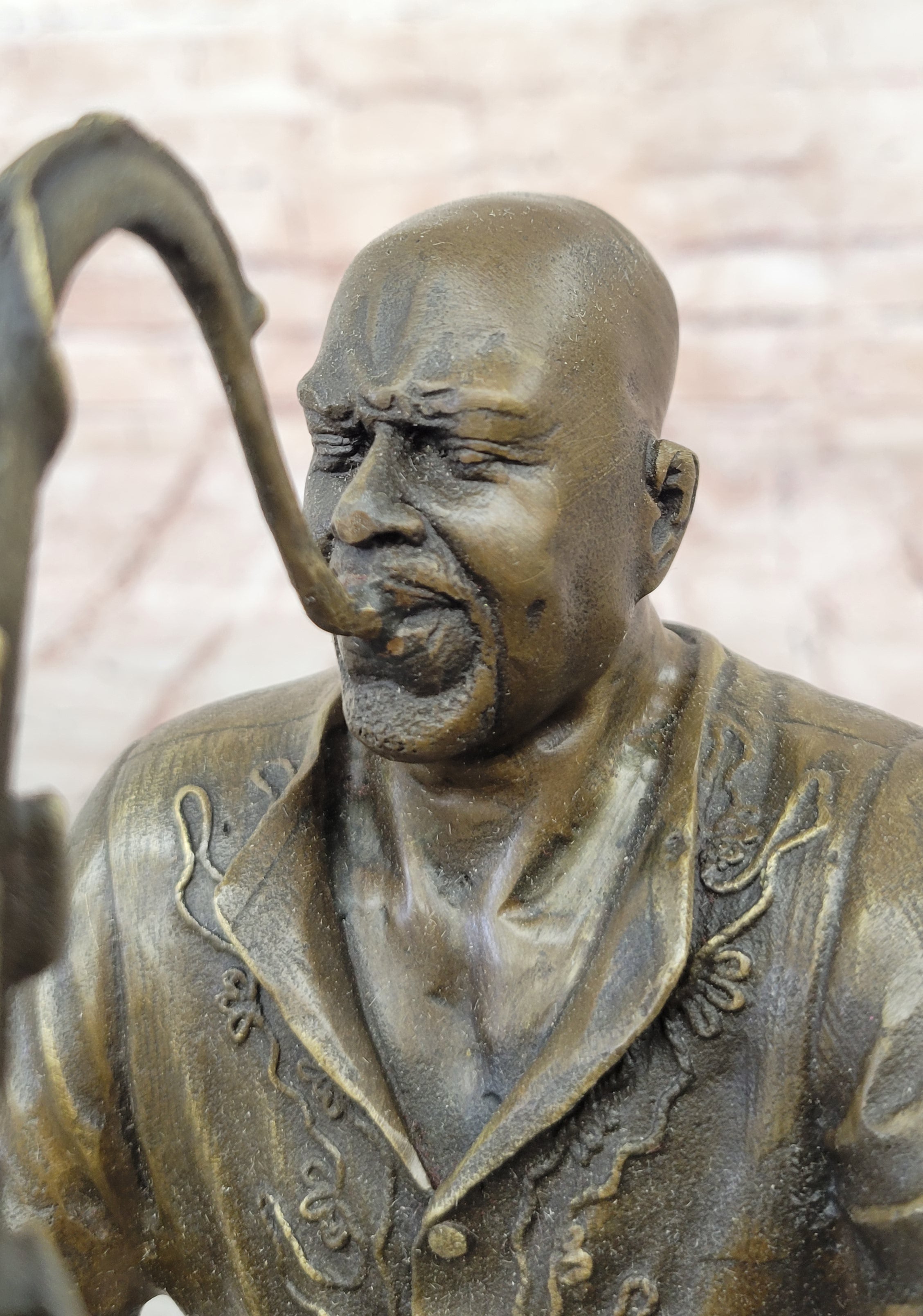 Black African American Saxophone Player Jazz Musician Bronze Marble