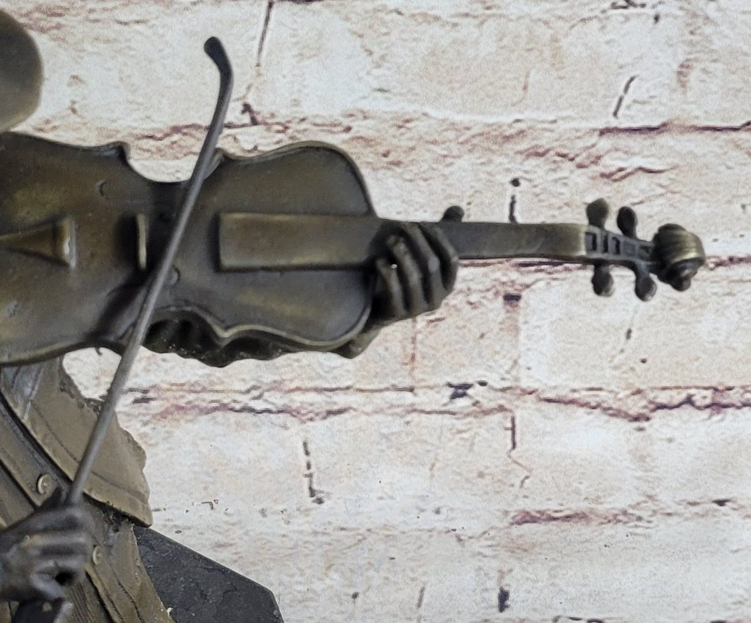 Cowboy Playing Violin Fiddle Music Bronze Sculpture
