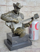 Country Western Musician Guitar Player Jazz Bronze Figurine