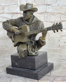Country Western Musician Guitar Player Jazz Bronze Figurine