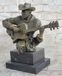 Country Western Musician Guitar Player Jazz Bronze Figurine