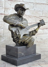 Country Western Musician Guitar Player Jazz Bronze Figurine
