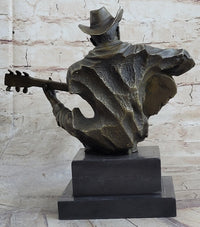 Country Western Musician Guitar Player Jazz Bronze Figurine