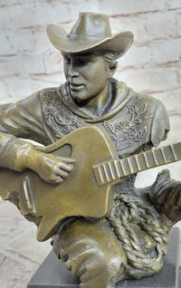 Country Western Musician Guitar Player Jazz Bronze Figurine