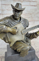 Country Western Musician Guitar Player Jazz Bronze Figurine