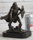 Bronze European Warrior with Sword Rare Marble Base