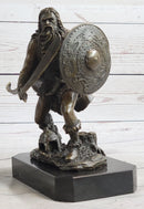 Bronze European Warrior with Sword Rare Marble Base