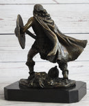 Bronze European Warrior with Sword Rare Marble Base