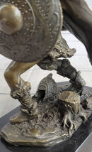 Bronze European Warrior with Sword Rare Marble Base