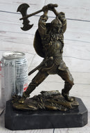 Nordic Viking Norse Warrior w/ Battle Axe Bronze 10" x 7"