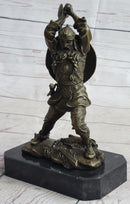 Nordic Viking Norse Warrior w/ Battle Axe Bronze 10" x 7"