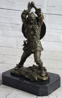 Nordic Viking Norse Warrior w/ Battle Axe Bronze 10" x 7"