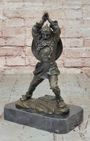 Nordic Viking Norse Warrior w/ Battle Axe Bronze 10" x 7"