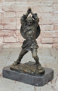 Nordic Viking Norse Warrior w/ Battle Axe Bronze 10" x 7"