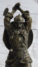 Nordic Viking Norse Warrior w/ Battle Axe Bronze 10" x 7"