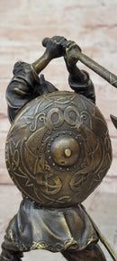 Nordic Viking Norse Warrior w/ Battle Axe Bronze 10" x 7"