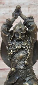 Nordic Viking Norse Warrior w/ Battle Axe Bronze 10" x 7"