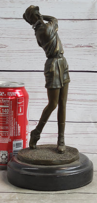 Hot Cast Bronze Female Golfer Golf Mom Trophy