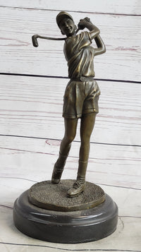 Hot Cast Bronze Female Golfer Golf Mom Trophy