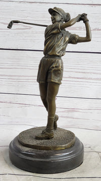 Hot Cast Bronze Female Golfer Golf Mom Trophy