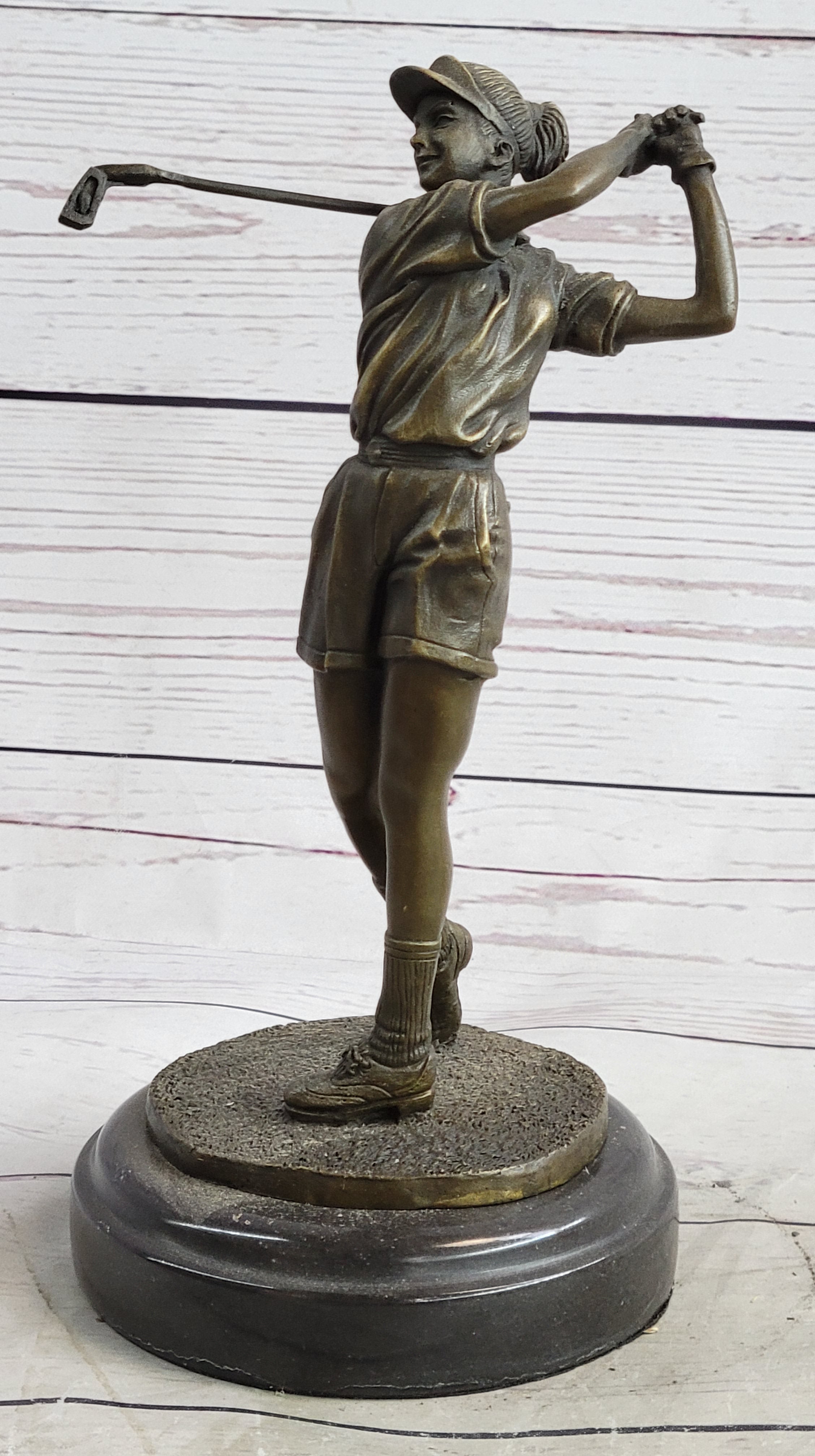 Hot Cast Bronze Female Golfer Golf Mom Trophy
