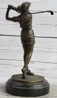 Hot Cast Bronze Female Golfer Golf Mom Trophy