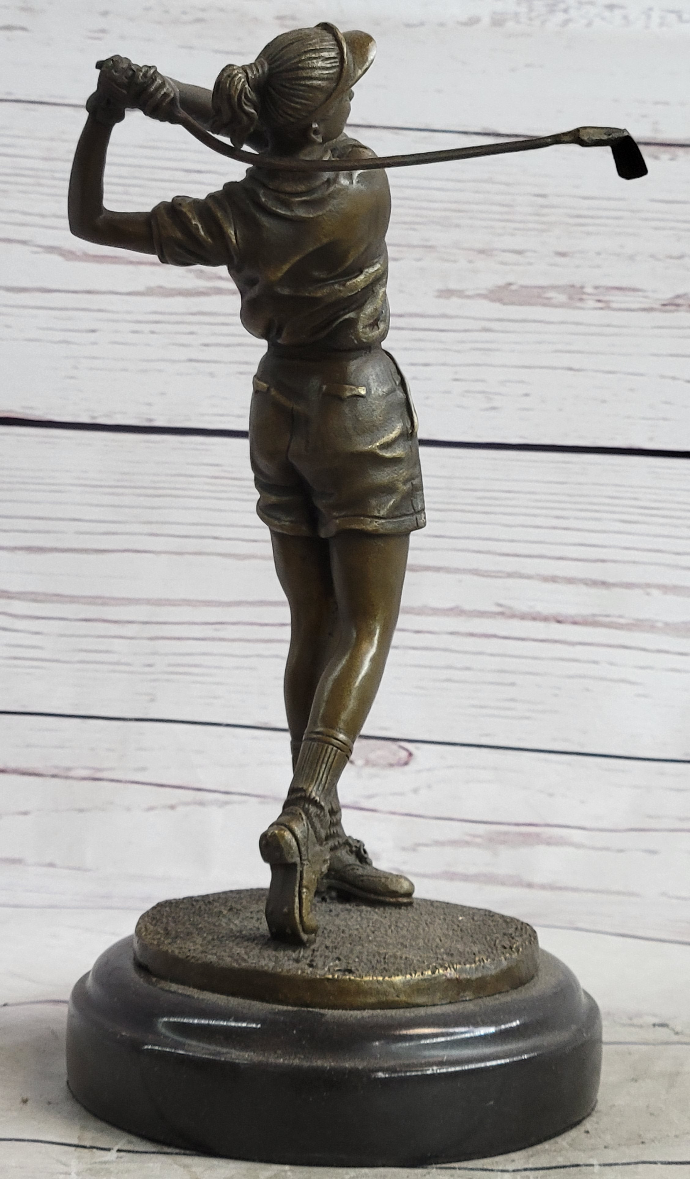 Hot Cast Bronze Female Golfer Golf Mom Trophy