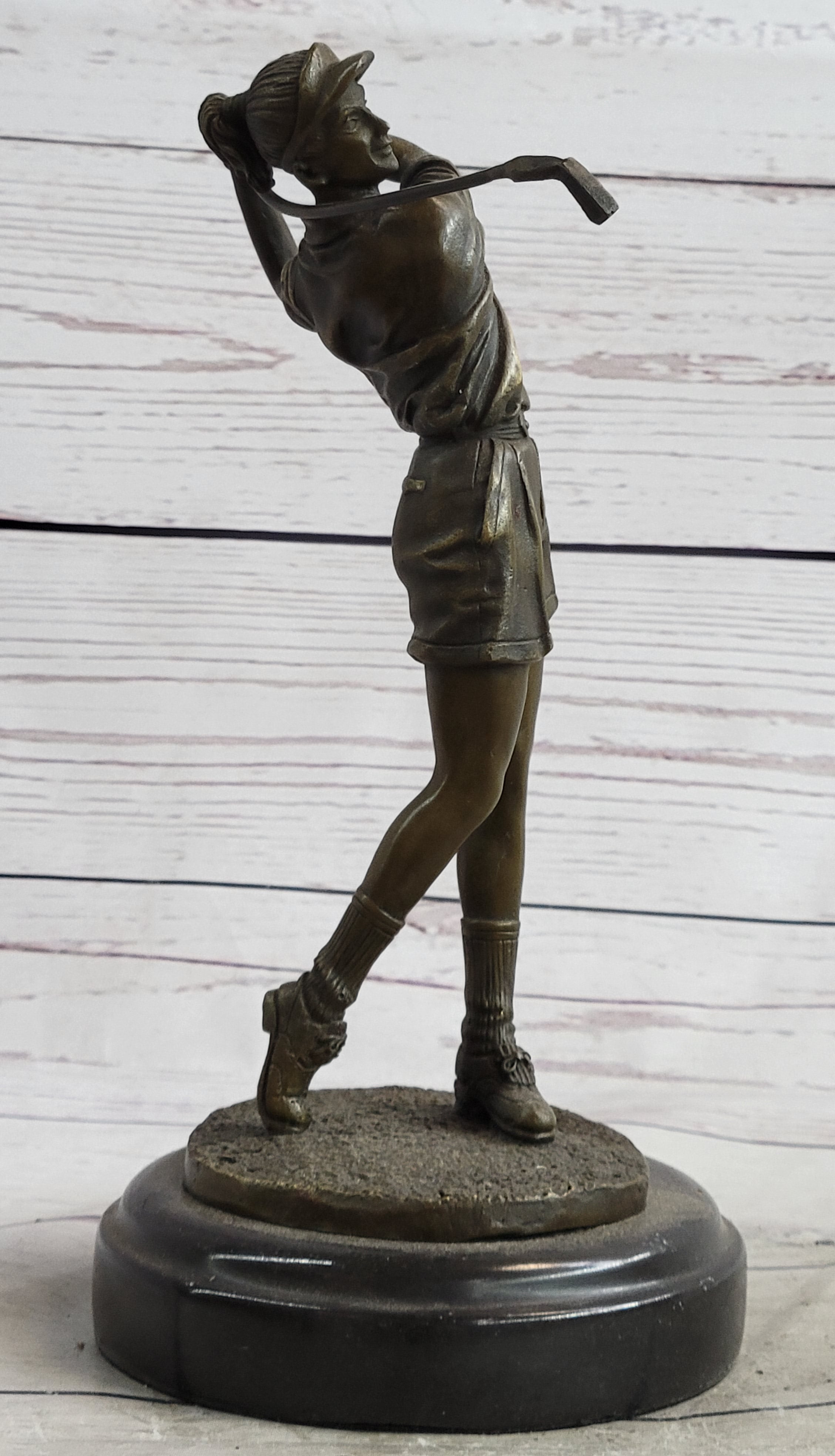 Hot Cast Bronze Female Golfer Golf Mom Trophy