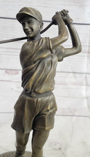 Hot Cast Bronze Female Golfer Golf Mom Trophy