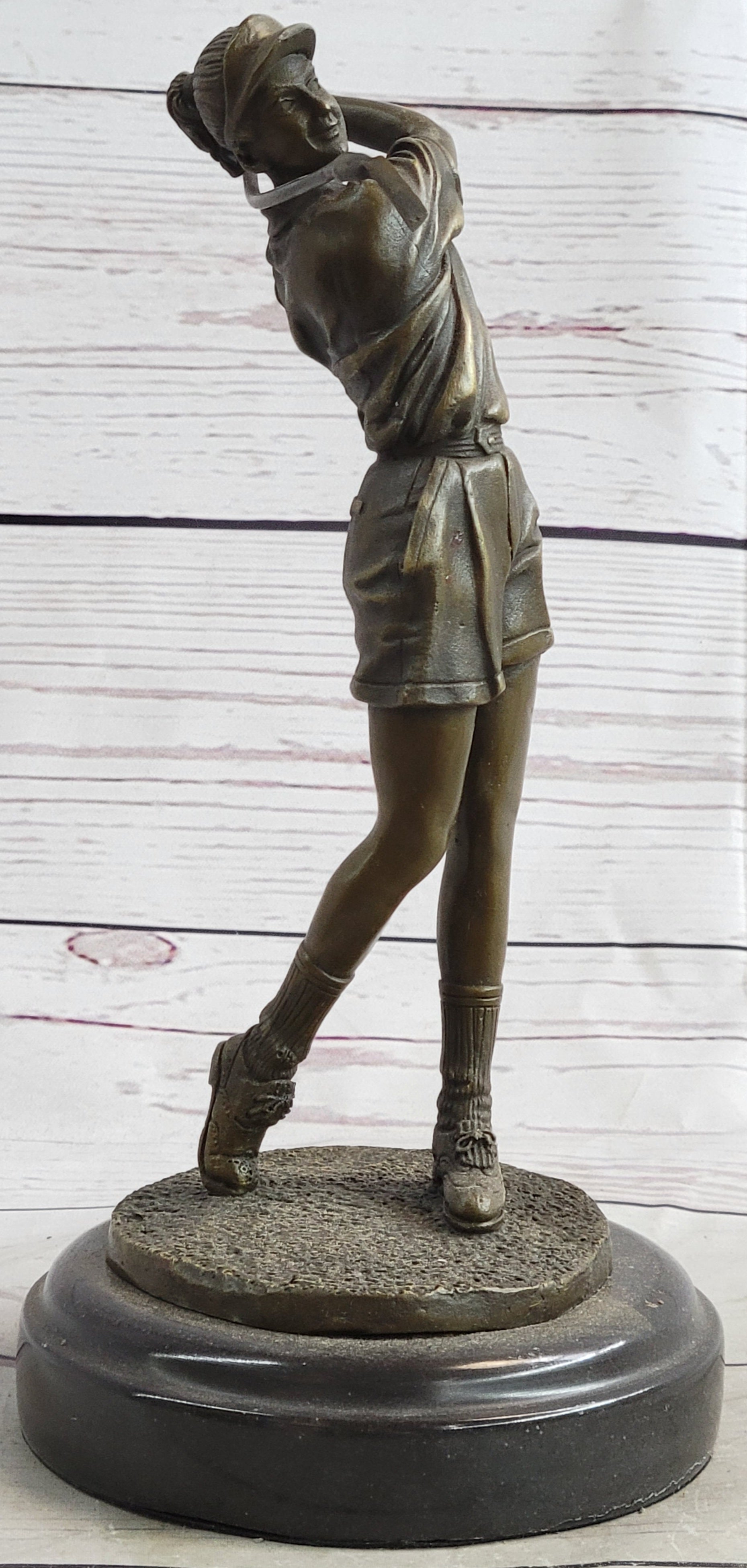 Hot Cast Bronze Female Golfer Golf Mom Trophy