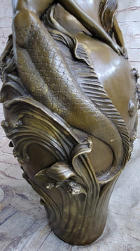 Mermaid Flower Vase Bronze Sculpture