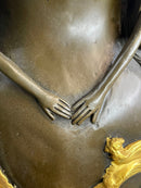 Nude Mermaid Figures on Vase Urn Sculpture Signed Milo