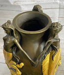 Nude Mermaid Figures on Vase Urn Sculpture Signed Milo