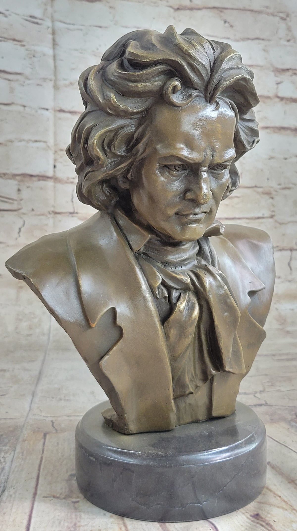 Ludwig van Beethoven Bronze Metal Bust Sculpture Art