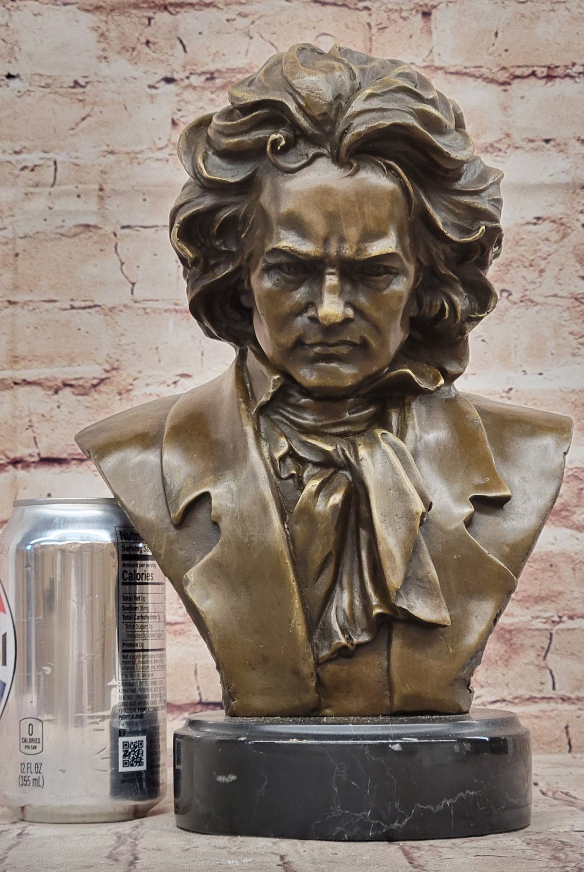 Ludwig van Beethoven Bronze Metal Bust Sculpture Art