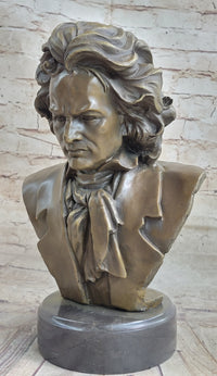 Ludwig van Beethoven Bronze Metal Bust Sculpture Art