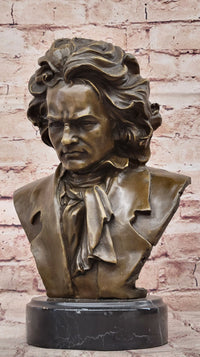 Ludwig van Beethoven Bronze Metal Bust Sculpture Art